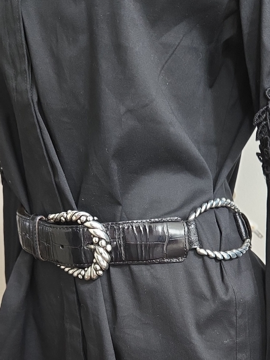 Brighton Black Belt with Silver Detailing/ Size Med main image 5